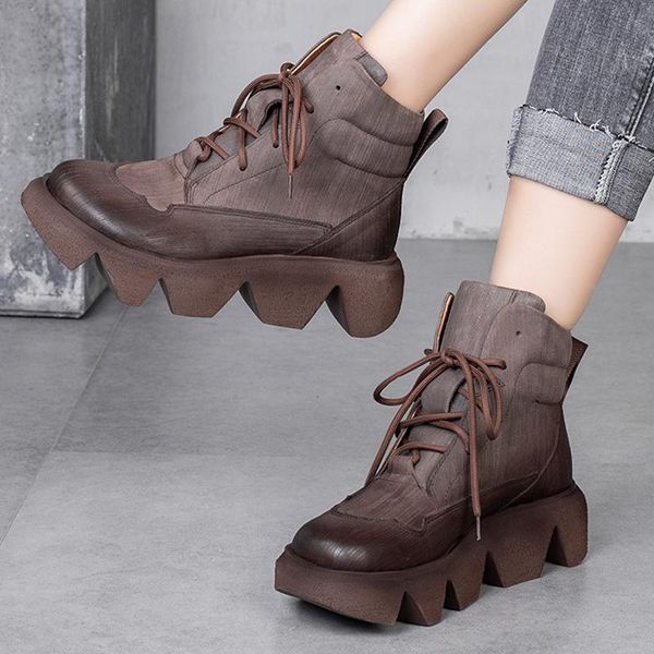 boots winter 2021 vintage women genuine leather platform woman shoes zip round toe handmade botines retro ankle ladies, Black
boots winter 2021 vintage women genuine leather platform woman shoes zip round toe handmade botines retro ankle ladies, Black