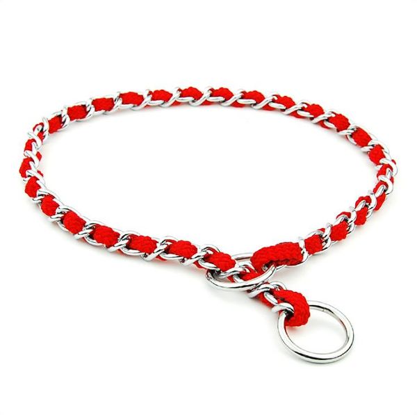 dog collars & leashes iron metal strong collar large braided with smooth surface
