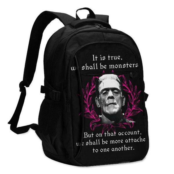 backpack frankenstein backpacks university teenage soft nice charger usb bags