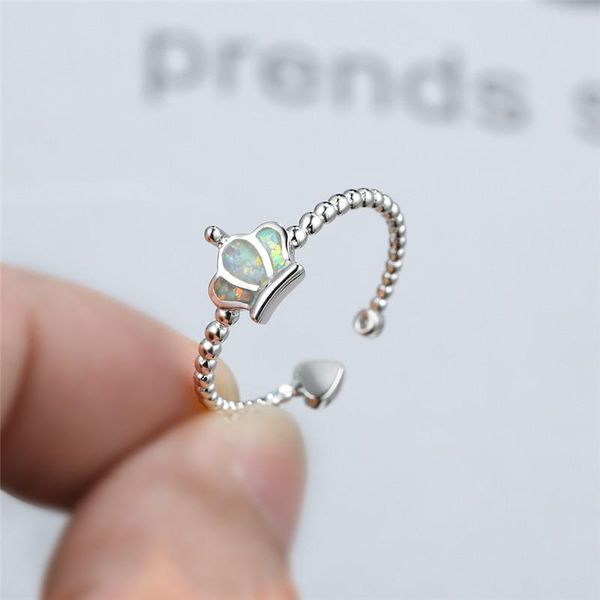 wedding rings cute female queen opal ring elegant love heart crown engagement boho rose gold silver color opening for women, Slivery;golden
wedding rings cute female queen opal ring elegant love heart crown engagement boho rose gold silver color opening for women, Slivery;golden