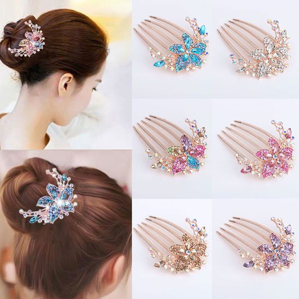 women elegant rhinestone hair comb fashion beautiful five petal flower hair claws korean style exquisite party hair accessories, Slivery;white
women elegant rhinestone hair comb fashion beautiful five petal flower hair claws korean style exquisite party hair accessories, Slivery;white