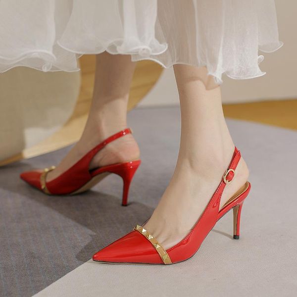 dress shoes pointed sandals female green stiletto high heels european and american rivet single heels2021 summer style, Black
dress shoes pointed sandals female green stiletto high heels european and american rivet single heels2021 summer style, Black