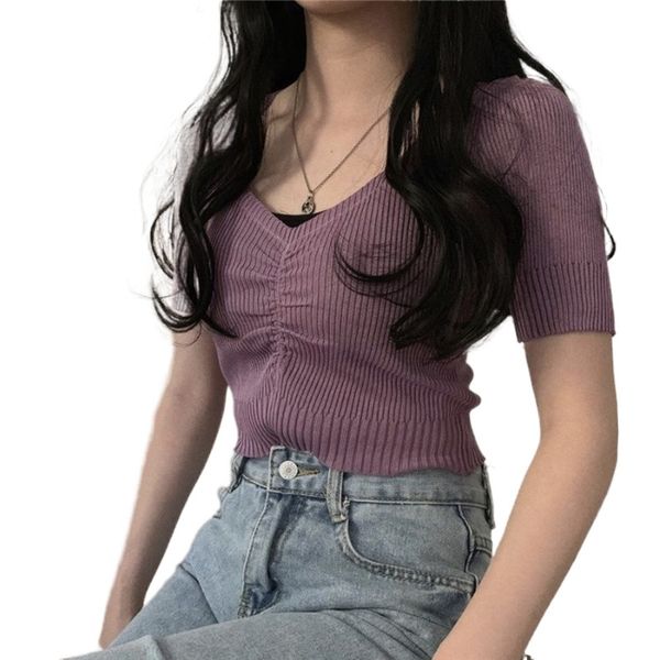 women's knitted shirts spring summer 2021 french retro-neck short sleeve ladies t fashion thin female fit 2l9f, White
women's knitted shirts spring summer 2021 french retro-neck short sleeve ladies t fashion thin female fit 2l9f, White