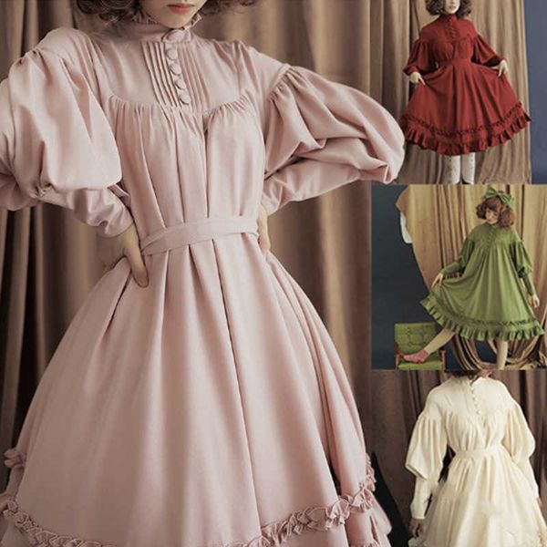 casual dresses japanese maid cos clothes long skirt sleeve loose button flashlight women's dress big size rkcp, Black;gray
casual dresses japanese maid cos clothes long skirt sleeve loose button flashlight women's dress big size rkcp, Black;gray