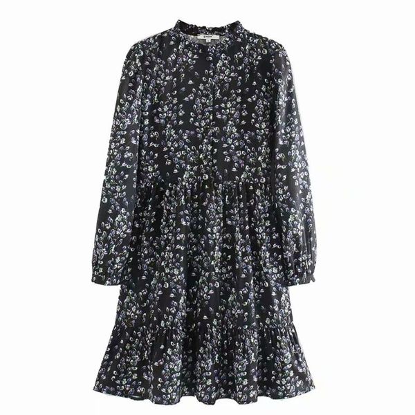 casual dresses 2021 spring women's retro temperament was thin round neck elegant flower printing flared long-sleeved dress, Black;gray
casual dresses 2021 spring women's retro temperament was thin round neck elegant flower printing flared long-sleeved dress, Black;gray