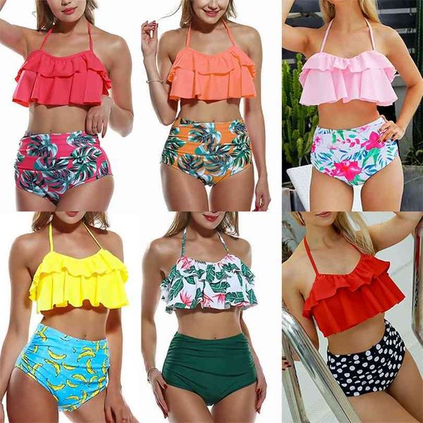swimwear women high waist bikini sets ruffle tankini swimsuit halter two piece set swim wear 210728, White;black
swimwear women high waist bikini sets ruffle tankini swimsuit halter two piece set swim wear 210728, White;black