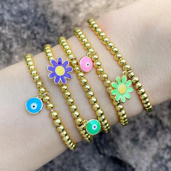 charm bracelets flola copper zircon blue evil eye for women gold bead chain enamel flower bracelet wholesale jewelry brtd54, Golden;silver
charm bracelets flola copper zircon blue evil eye for women gold bead chain enamel flower bracelet wholesale jewelry brtd54, Golden;silver