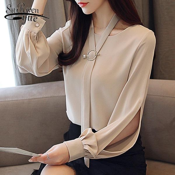 women's blouses & shirts fashion chiffon blouse shirt women and 2021 office long sleeve clothes 1588 50, White
women's blouses & shirts fashion chiffon blouse shirt women and 2021 office long sleeve clothes 1588 50, White