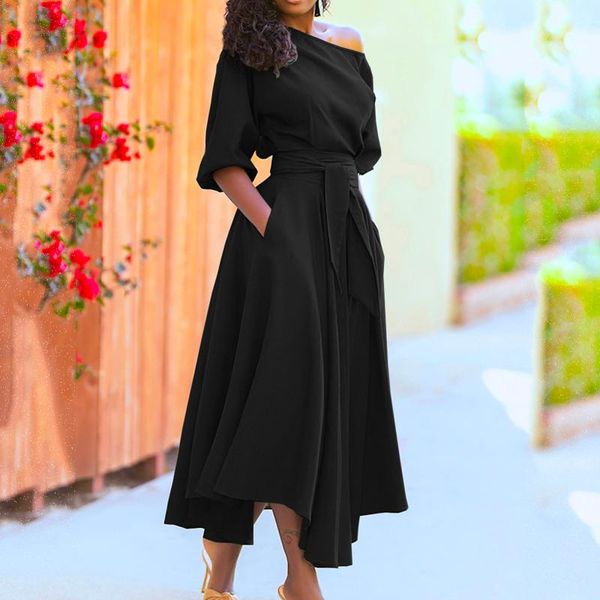 casual dresses women's summer off shoulder irregular hem a-line maxi dress with belt beach sundress vestidos plus size, Black;gray
casual dresses women's summer off shoulder irregular hem a-line maxi dress with belt beach sundress vestidos plus size, Black;gray