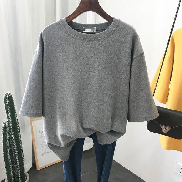 women's t-shirt thick cotton tee shirt women short sleeve 2021 autumn winter simple basic tees female solid warm gray, White
women's t-shirt thick cotton tee shirt women short sleeve 2021 autumn winter simple basic tees female solid warm gray, White