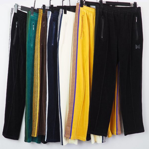 2021ss mens designer pants needles trousers velvet men women fashion autumn butterfly embroidery weatpants, Black
2021ss mens designer pants needles trousers velvet men women fashion autumn butterfly embroidery weatpants, Black