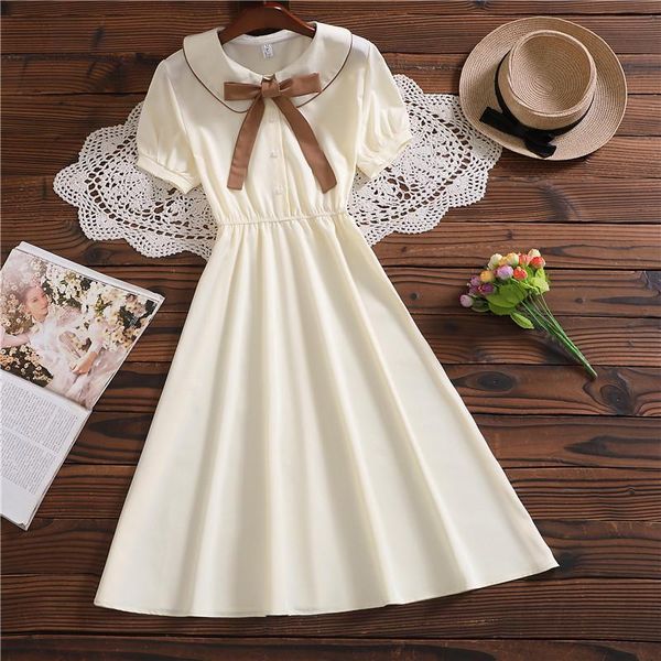 casual dresses summer cute sweet dress japan style short sleeve mori girl solid vestidos, Black;gray
casual dresses summer cute sweet dress japan style short sleeve mori girl solid vestidos, Black;gray
