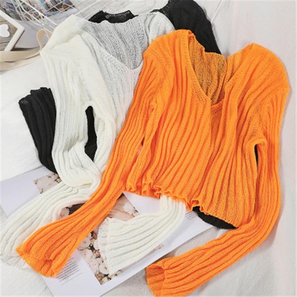 summer women v neck womens sweater knitted casual slim short cardigans lady knitting soft thin outwear for female zy5041, White;black
summer women v neck womens sweater knitted casual slim short cardigans lady knitting soft thin outwear for female zy5041, White;black
