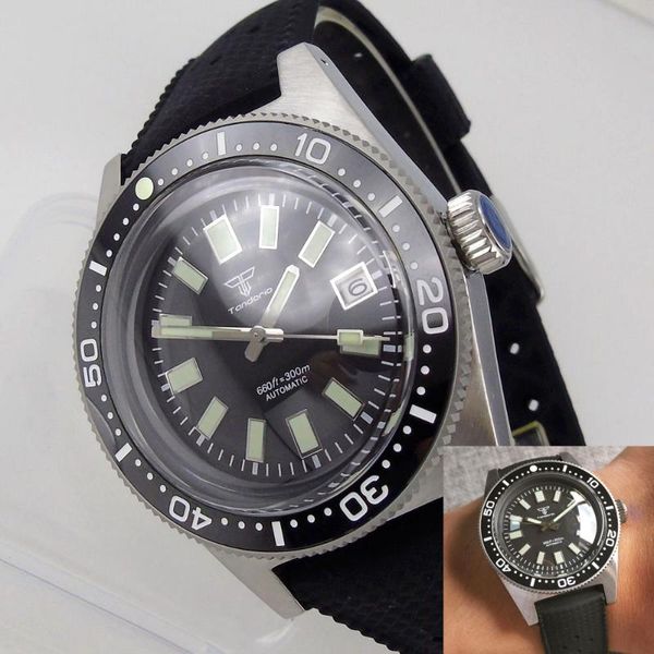 wristwatches 40mm sapphire diver men's watch arched glass japan nh35 movement c3 super lume 300m waterproof black dial date rubber stra, Slivery;brown
wristwatches 40mm sapphire diver men's watch arched glass japan nh35 movement c3 super lume 300m waterproof black dial date rubber stra, Slivery;brown