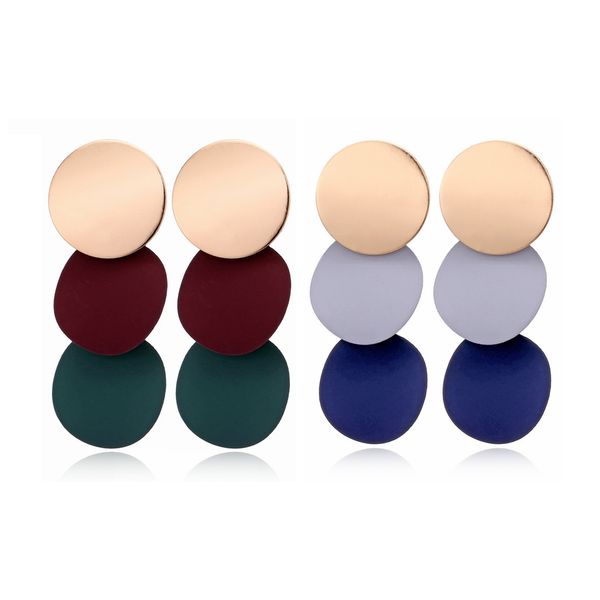 sevenstone hoop &huggie earrings round button dangle stud - triple gold blue acrylic matte paint curved discs drop jewelry gift for women, Golden;silver
sevenstone hoop &huggie earrings round button dangle stud - triple gold blue acrylic matte paint curved discs drop jewelry gift for women, Golden;silver