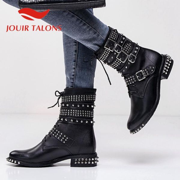 boots jouir talons female shoes brand design punk motorcycle rivet genuien leather round toe ankle zip up, Black
boots jouir talons female shoes brand design punk motorcycle rivet genuien leather round toe ankle zip up, Black