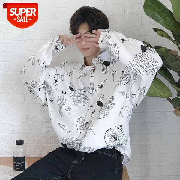 2020 new summer shirt men's long sleeve korean style youth student loose thin sunscreen clothes handsome personality jacket #4z2x, White;black
2020 new summer shirt men's long sleeve korean style youth student loose thin sunscreen clothes handsome personality jacket #4z2x, White;black