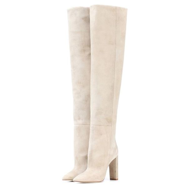 boots large women's beige suede pointed over knee size high heel autumn and winter, Black
boots large women's beige suede pointed over knee size high heel autumn and winter, Black