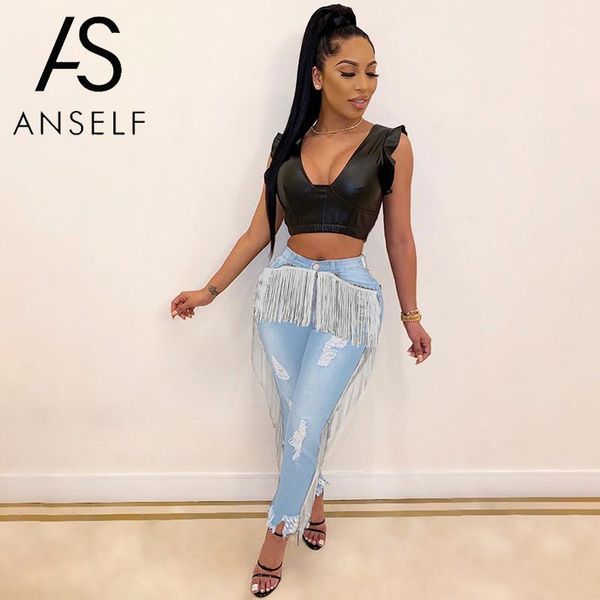 2019 autumn denim pants women jeans washed denim tassel ripped holes high waist pockets distressed skinny pencil pants 3xl1, Blue
2019 autumn denim pants women jeans washed denim tassel ripped holes high waist pockets distressed skinny pencil pants 3xl1, Blue