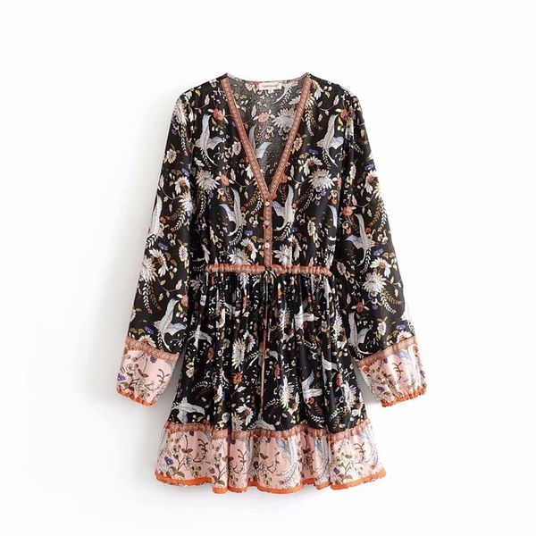 women vintage crane flower print hem ruffles mini dress ladies long sleeve patchwork lace up vestidos casual slim dresses ds2972 210302, Black;gray
women vintage crane flower print hem ruffles mini dress ladies long sleeve patchwork lace up vestidos casual slim dresses ds2972 210302, Black;gray