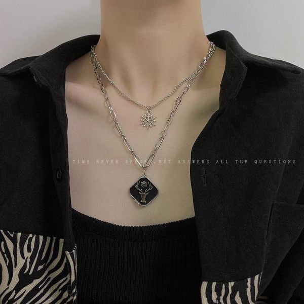 chains elk woman necklace snowflake women chain square card pendant girls silver color clavicle european stainless collares
chains elk woman necklace snowflake women chain square card pendant girls silver color clavicle european stainless collares