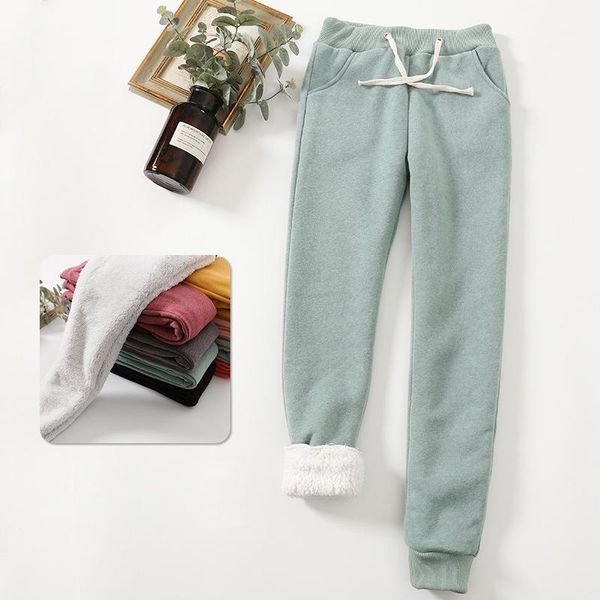 women's lamb velvet sweatpants winter thicken warm trousers fashion solid color casual elastic high waist pockets sports pants, Black;white
women's lamb velvet sweatpants winter thicken warm trousers fashion solid color casual elastic high waist pockets sports pants, Black;white