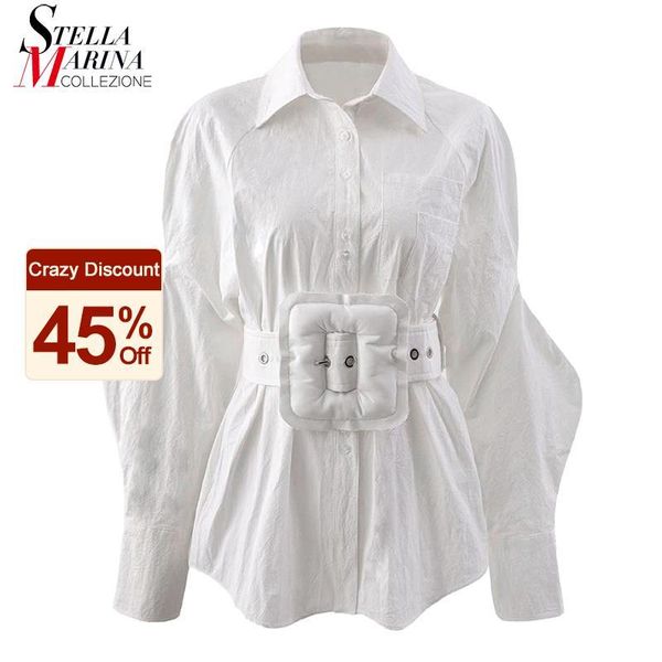 new 2021 korean style woman solid white black unique wear casual blouse shirt & sashes feminine stylish shirt chemise femme 6941
new 2021 korean style woman solid white black unique wear casual blouse shirt & sashes feminine stylish shirt chemise femme 6941