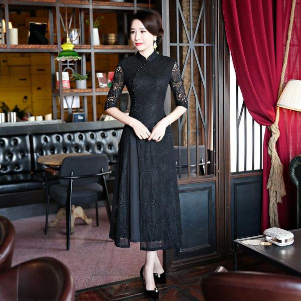 ethnic clothing black vintage chinese a-line dress lady elegant mandarin collar novelty cheongsam slim half sleeve long lace qipao s-3x, Red
ethnic clothing black vintage chinese a-line dress lady elegant mandarin collar novelty cheongsam slim half sleeve long lace qipao s-3x, Red