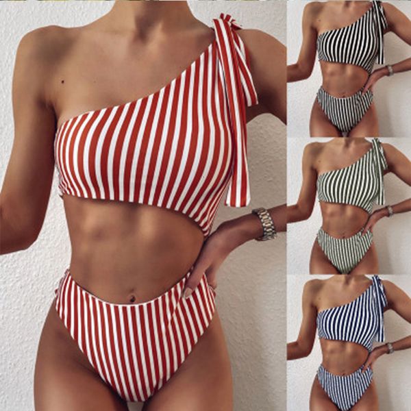 2021 new women push up two-piece bikini set summer one shoulder high waist swimsuit girls striped bathing suits swimwear beachwear b9ku, White;black
2021 new women push up two-piece bikini set summer one shoulder high waist swimsuit girls striped bathing suits swimwear beachwear b9ku, White;black