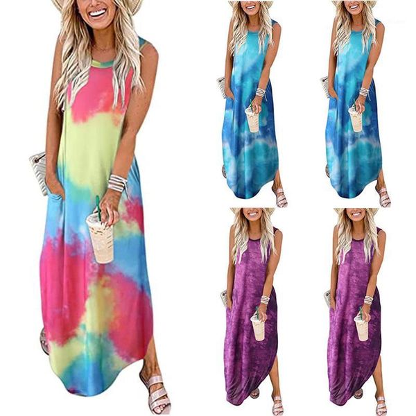 ethnic clothing creative tie dye ladies asymmetric maxi dresses fashion women summer casual sleeveless print o-neck loose long dress vestido, Red
ethnic clothing creative tie dye ladies asymmetric maxi dresses fashion women summer casual sleeveless print o-neck loose long dress vestido, Red