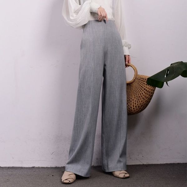 women's pants & capris spring and summer high-waist wide-leg women loose straight casual trousers floor drag simple temperament h, Black;white
women's pants & capris spring and summer high-waist wide-leg women loose straight casual trousers floor drag simple temperament h, Black;white