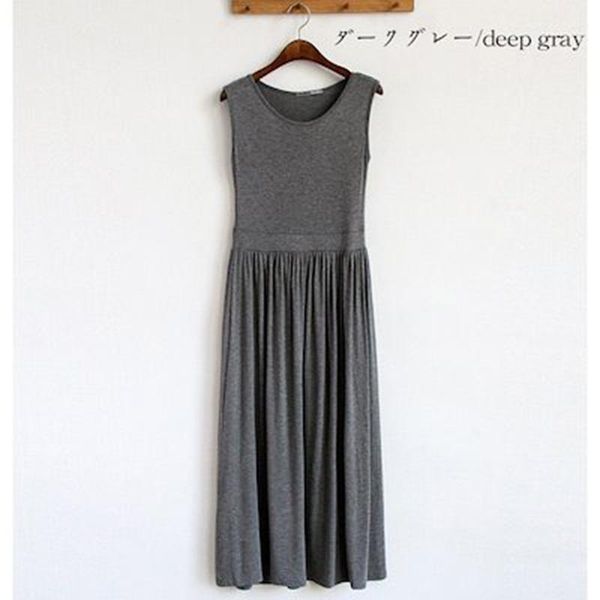 women summer dress female a line cotton modal slim dress casual sleeveless pleated vest black grey long dresses elegant, Black;gray
women summer dress female a line cotton modal slim dress casual sleeveless pleated vest black grey long dresses elegant, Black;gray
