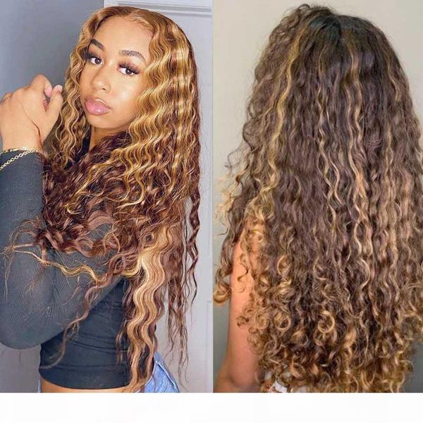bob lace front wigs highlight honey blonde ombre 13x6 brazilian brown color deep water wave hd full frontal curly human hair wig, Black;brown
bob lace front wigs highlight honey blonde ombre 13x6 brazilian brown color deep water wave hd full frontal curly human hair wig, Black;brown
