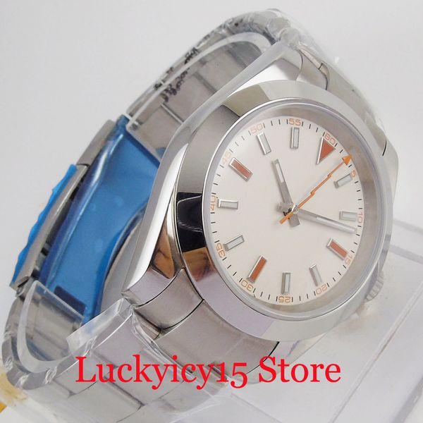 bliger men watch mechnaical miyota movement sapphire glass polished case steel band, Slivery;brown
bliger men watch mechnaical miyota movement sapphire glass polished case steel band, Slivery;brown