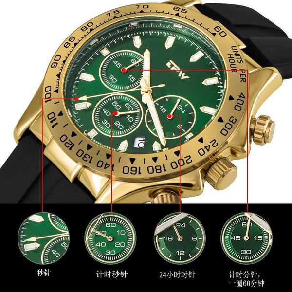 wristwatches green water ghost men's fitness silicon multifunctional calendar luminous waterproof silicone tape sports watch led watche, Slivery;brown
wristwatches green water ghost men's fitness silicon multifunctional calendar luminous waterproof silicone tape sports watch led watche, Slivery;brown