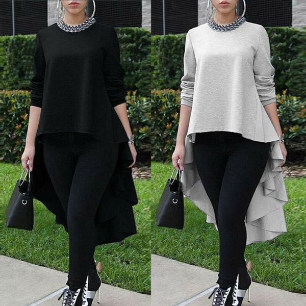 casual dresses fashion women frill asymmetrical hem shirt lapel high low loose dress, Black;gray
casual dresses fashion women frill asymmetrical hem shirt lapel high low loose dress, Black;gray