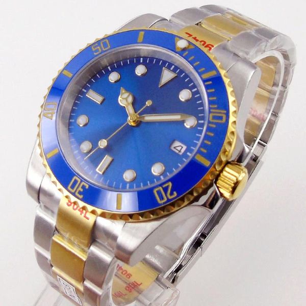 wristwatches 40mm jinyiuo blue sterile dial ceramic bezel sapphire automatic yellow gold plated nh35 miyota 8215 movement men's watch, Slivery;brown
wristwatches 40mm jinyiuo blue sterile dial ceramic bezel sapphire automatic yellow gold plated nh35 miyota 8215 movement men's watch, Slivery;brown