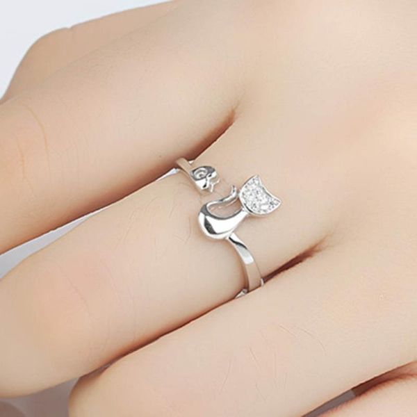 cluster rings silver color jewelry female cute little cat shaped opening ring, Golden;silver
cluster rings silver color jewelry female cute little cat shaped opening ring, Golden;silver