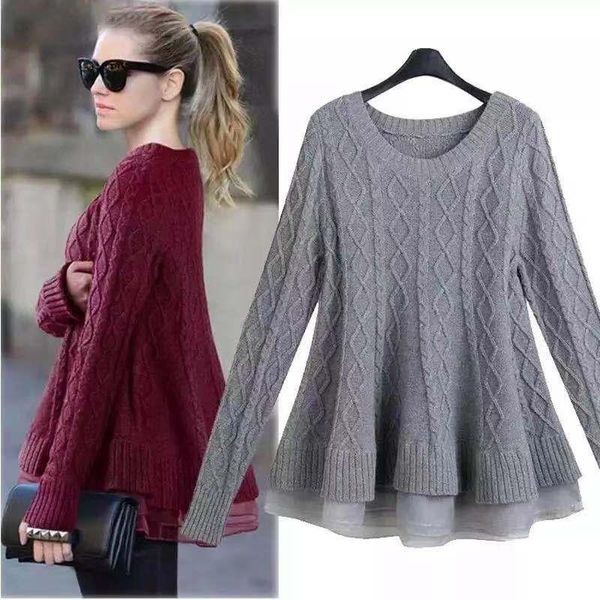 spring plus size women's patchwork sweater lace vintage loose oneck long-sleeved knitted solid casual female warm pullovers top, White;black
spring plus size women's patchwork sweater lace vintage loose oneck long-sleeved knitted solid casual female warm pullovers top, White;black