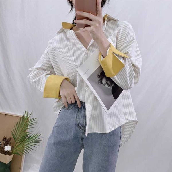 women's blouses & shirts spring korea fashion women long sleeve striped all-matched casual loose turn-down coll ewbw, White
women's blouses & shirts spring korea fashion women long sleeve striped all-matched casual loose turn-down coll ewbw, White