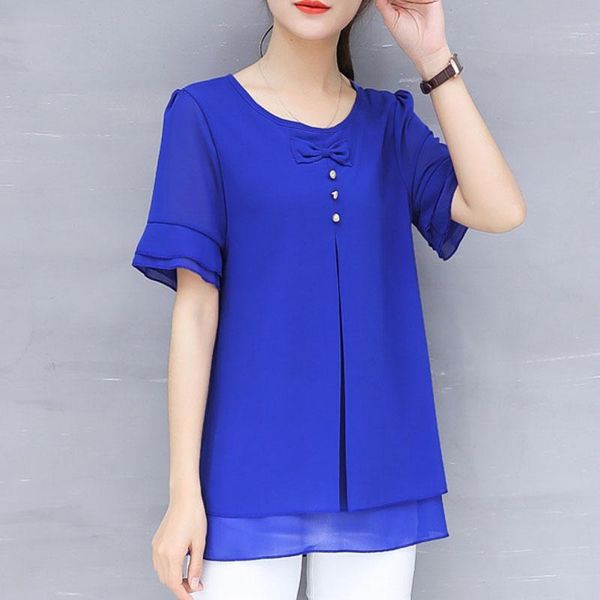 women's blouses & shirts plus size 4xl blouse women 2021 summer o-neck short sleeve and chiffon female blusas mujer, White
women's blouses & shirts plus size 4xl blouse women 2021 summer o-neck short sleeve and chiffon female blusas mujer, White
