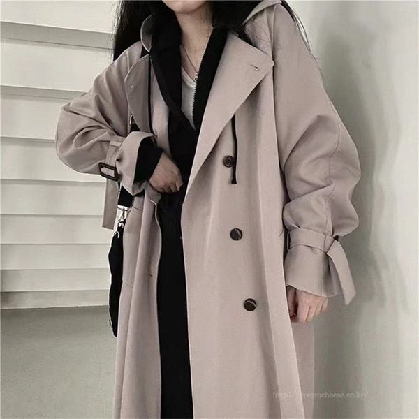 woman windbreaker coat black retro british style spring medium long korean preppy style fashion loose women oversize coat 210812, Tan;black
woman windbreaker coat black retro british style spring medium long korean preppy style fashion loose women oversize coat 210812, Tan;black