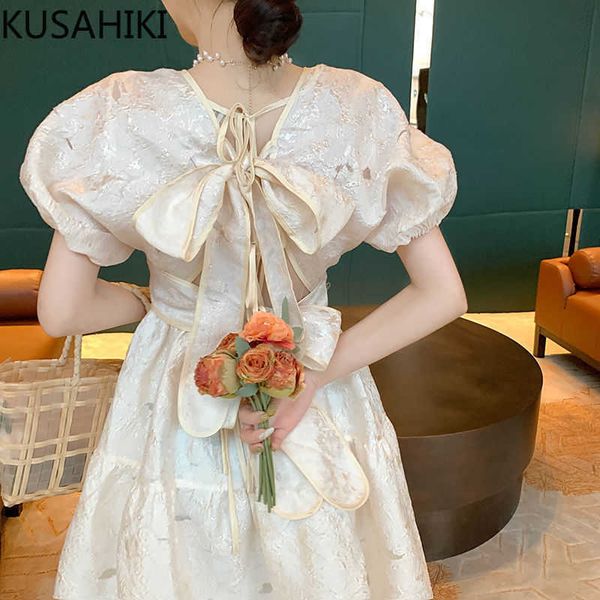 kusahiki sweet bow bandage backless dress women puff sleeve v-neck dresses summer high waist a-line vestidos 6h813 210602, Black;gray
kusahiki sweet bow bandage backless dress women puff sleeve v-neck dresses summer high waist a-line vestidos 6h813 210602, Black;gray