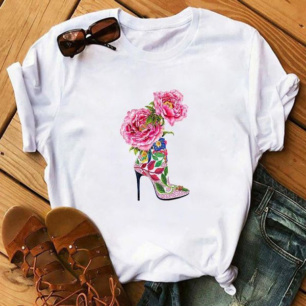 vogue high heels shoes floral printed graphic t shirts summer 90s tumblr clothes women hipster streetwear punk t shirts, White
vogue high heels shoes floral printed graphic t shirts summer 90s tumblr clothes women hipster streetwear punk t shirts, White