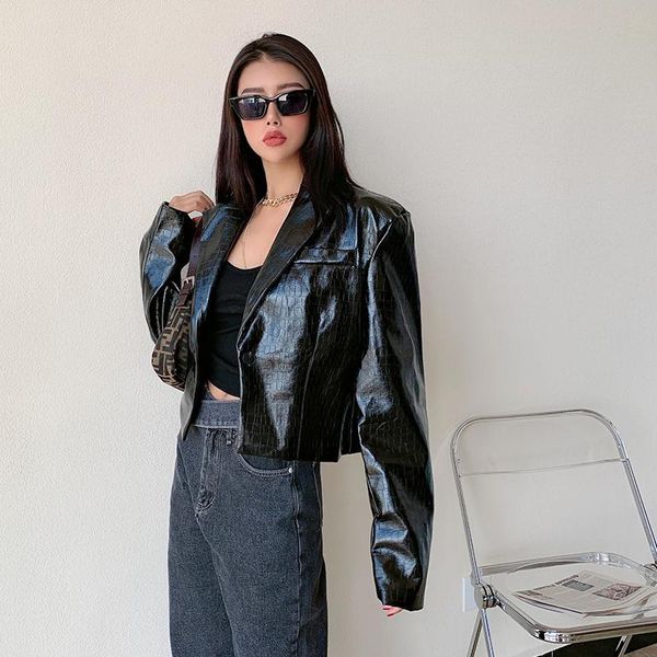 women's jackets womengaga girl bright pu leather coat fashion handsome short long sleeve black v neck motorcycle style jacket female gu, Black;brown
women's jackets womengaga girl bright pu leather coat fashion handsome short long sleeve black v neck motorcycle style jacket female gu, Black;brown