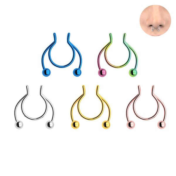 u shaped fake nose ring hoop septum rings stainless steel nose piercing fake piercing oreja pircing jewelry, Silver
u shaped fake nose ring hoop septum rings stainless steel nose piercing fake piercing oreja pircing jewelry, Silver