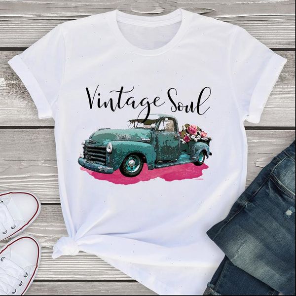 women graphic short sleeve vintage truck 90s style fashion summer shirt tees clothing female t shirt womens t shirt, White
women graphic short sleeve vintage truck 90s style fashion summer shirt tees clothing female t shirt womens t shirt, White
