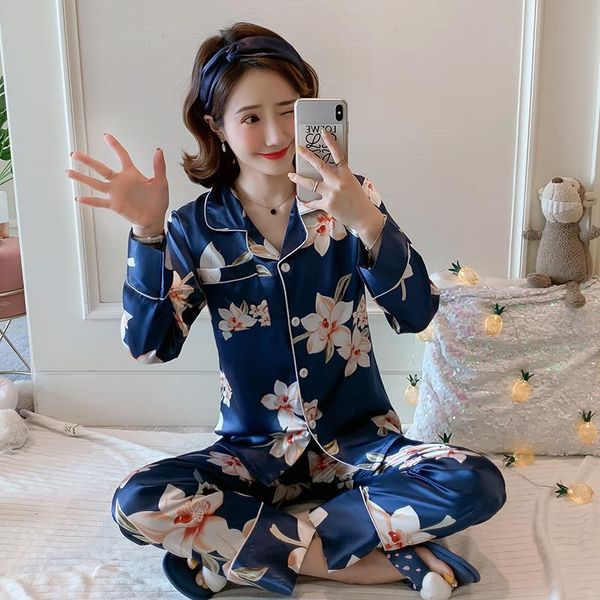 silk satin pajamas set for women sweet cartoon pyjamas woman elegance long sleeve homewear ladies sleepwear sets 2020 pjs, Black;red
silk satin pajamas set for women sweet cartoon pyjamas woman elegance long sleeve homewear ladies sleepwear sets 2020 pjs, Black;red