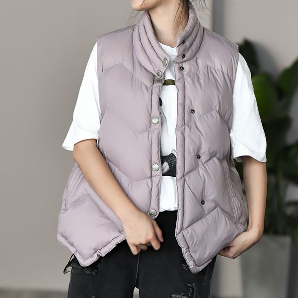 2021 new stand collar ultra light white duck vest single breasted winter women warm down coat sleeveless loose outwear a7f1, Black
2021 new stand collar ultra light white duck vest single breasted winter women warm down coat sleeveless loose outwear a7f1, Black