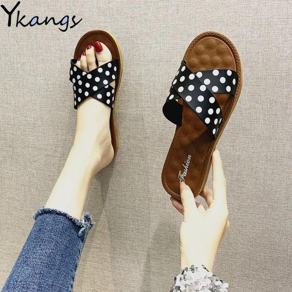 slippers summer ladies home indoor casual flat polka dot cross strap fashion wear-resistant beach, Black
slippers summer ladies home indoor casual flat polka dot cross strap fashion wear-resistant beach, Black